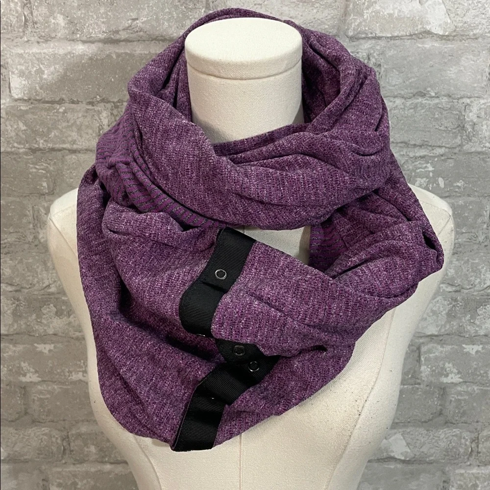 Lululemon Vinyasa Scarf *Rulu Mini Check Pique Ultra Violet Heathered Black